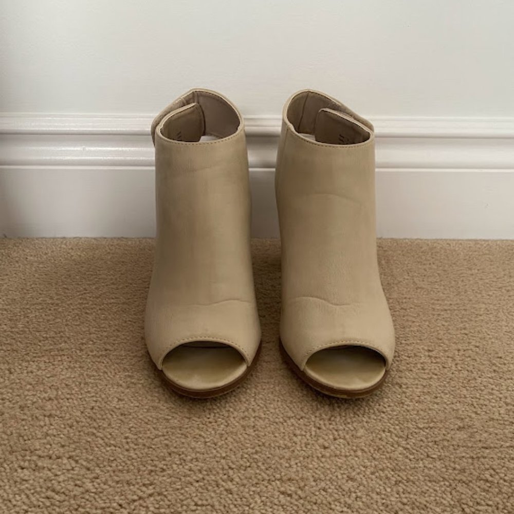 Call It Spring Cream Open Toe Heels - Picture 2 of 7